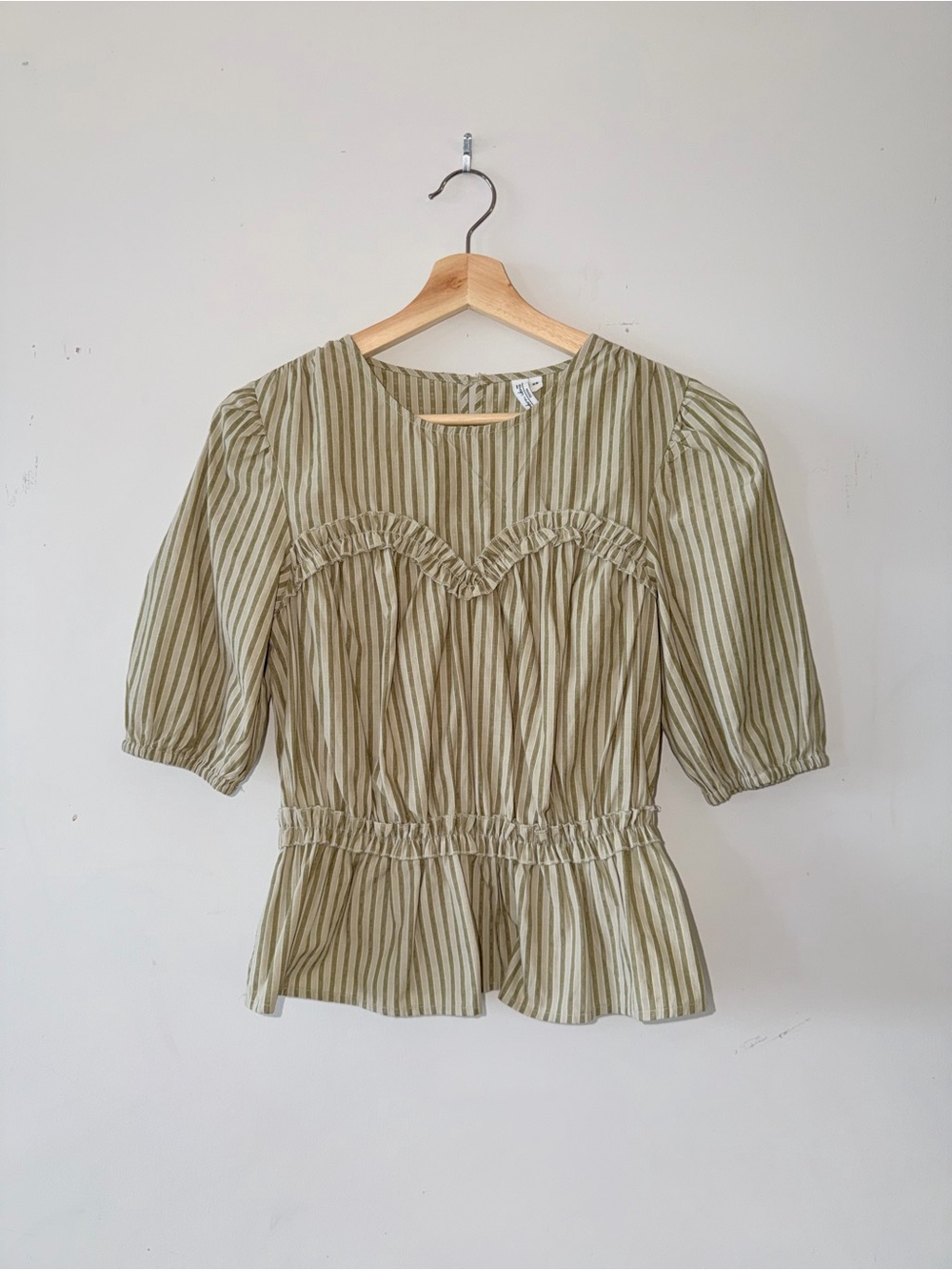 Striped light Green striped Peplum corset Top
